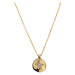 Evolution Group Zlatý 14 karátový náhrdelník placička s bílou hvězdičkou 92Z00014 crystal