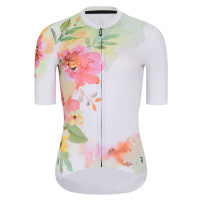 RIVANELLE BY HOLOKOLO Cyklistický dres s krátkým rukávem - FLOWERY LADY - bílá/růžová/zelená