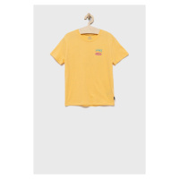 Dětské bavlněné tričko Vans žlutá barva