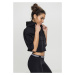 Ladies Cropped Hooded Poncho - black