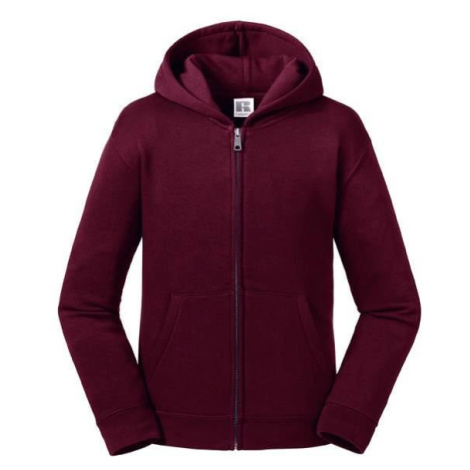 Burgundy children's sweatshirt with hood and zipper Authentic Russell