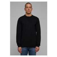 Pletený svetr s výstřihem černý