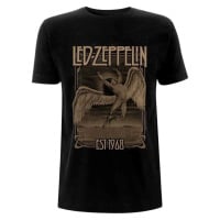 Led Zeppelin Tričko Faded Falling Unisex Black