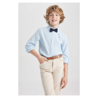 DEFACTO Boy Long Sleeve Oxford Shirt Bowtie 2-Pack Set