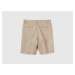 Benetton, Bermudas In Pure Linen