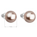 Náušnice bižuterie s perlou hnědé kulaté 71070.3
