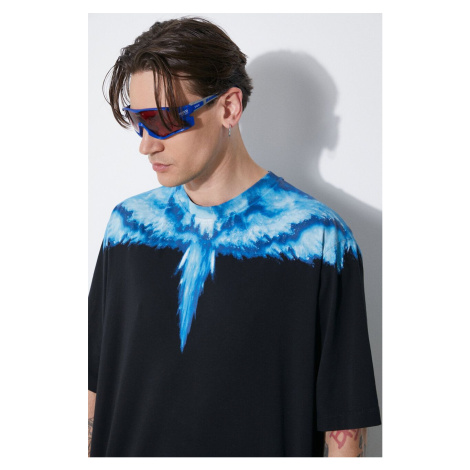 Bavlněné tričko Marcelo Burlon Colordust Wings Over černá barva, s potiskem, CMAA054S24JER002104