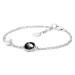 Gaura Pearls Stříbrný náramek s perlou a zirkonem Ella Black - stříbro 925/1000 SK19240B Černá 1