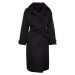 Trendyol Black Oversize široký prošívaný kabát se širokým páskem
