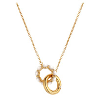 Hot Diamonds Půvabný pozlacený náhrdelník s diamantem a perličkami Jac Jossa Soul DN166