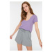 Trendyol Gray Cut Out Detailed Knitted Shorts & Bermuda