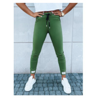 Dámské přiléhavé zelené kalhoty