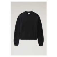 Mikina woolrich woolrich logo sweatshirt černá