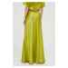 Hedvábná sukně Gestuz Sivala zelená barva, maxi