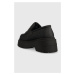 Mokasíny Tommy Jeans PUFFER LOAFER dámské, černá barva, na platformě, EN0EN02080