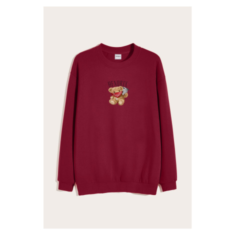 Mikina, Barva Bordó, s Potiskem Supreme Teddy Hedrix