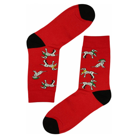 Dalmatians pánské vánoční ponožky červená Aura.Via