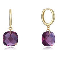 Viceroy Stylové pozlacené náušnice s fialovými krystaly Elegant 13102E100-57