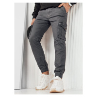 Dstreet Moderní kapsáčové šedé jogger kalhoty