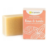 Tuhé olivové mýdlo Růžový olej a bambucké máslo BIO La Saponaria 100 g