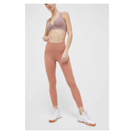 Legíny adidas Performance Yoga Studio Luxe dámské, oranžová barva, hladké