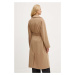 Vlněný kabát Weekend Max Mara hnědá barva, přechodný, oversize, 2425016092600