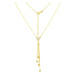 GEMMAX Jewelry Atraktivní zlatý řetízkový náhrdelník s přívěskem a korálky délka 45+4 cm GLNYB-4