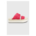 Pantofle Calvin Klein Jeans FLATFORM SANDAL WEBBING dámské, růžová barva, na platformě, YW0YW009
