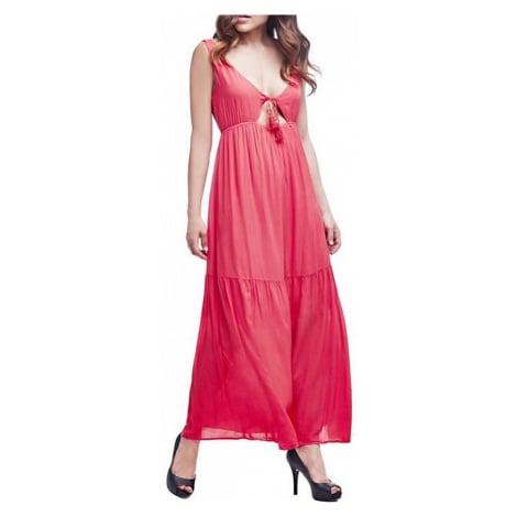 Guess dámské růžové maxi šaty