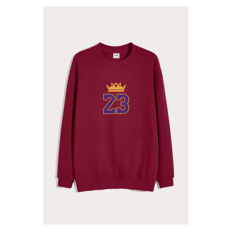 Mikina, Barva Bordó, s Potiskem King Hedrix