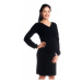 Be MaaMaa Těhotenské/kojící šaty Kristýna, dlouhý rukáv zdobený krajkou - černé, vel.
