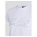 Bílé dámské tričko KARL LAGERFELD Rhinestone Logo