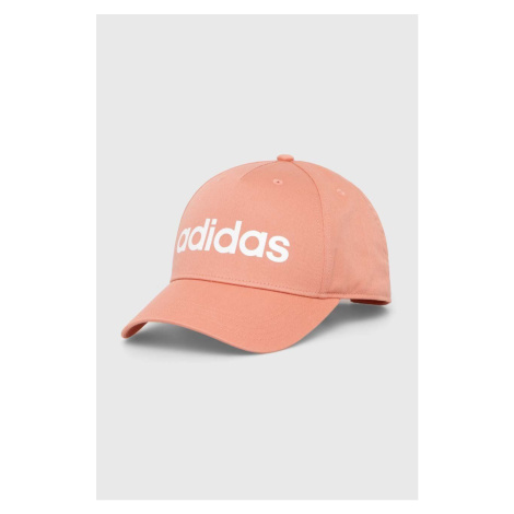 Bavlněná baseballová čepice adidas oranžová barva, s potiskem