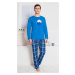 Pánské pyžamo Vienetta Secret Sleep well dlouhé | modrá