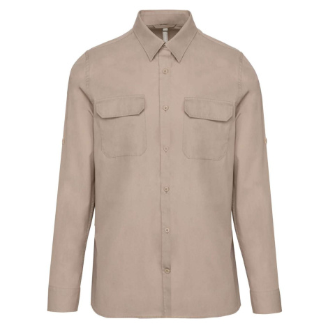 Pánská bavlněná košile Safari - světlá khaki Kariban
