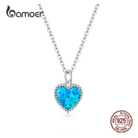 Stříbrný náhrdelník s přívěskem ve tvaru srdce SCN413 LOAMOER