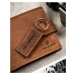 Dárková sada: pánská kožená peněženka a klíčenka