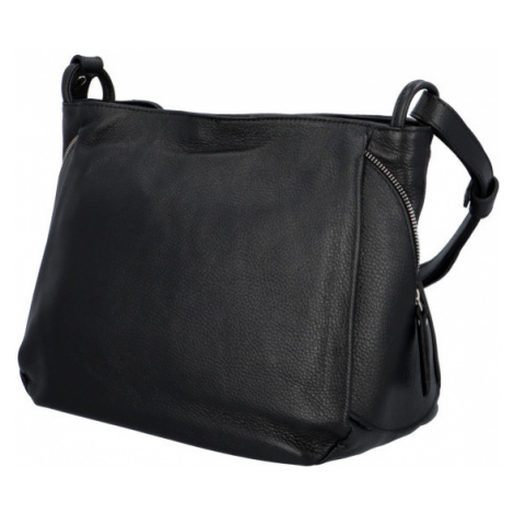 Praktická kožená dámská kabelka Marcella, černá