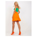 Oranžová mini mikinová sukně s volánem