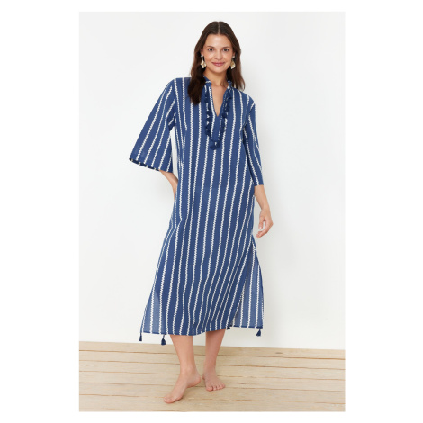 Trendyol Striped Maxi Woven Kimono & Kaftan