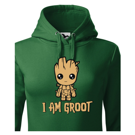 Dámská mikina Groot z filmu Strážci galaxie - Já jsem Groot na mikině BezvaTriko