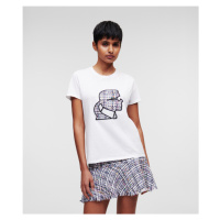 Tričko karl lagerfeld boucle profile t-shirt bílá