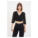 Trendyol Black Crop Blouse