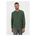 Svetr camel active pullover crewneck check pine olive