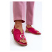 Elegantní dámské sandály s ozdobou z ekosuede S.Barski KV27-058