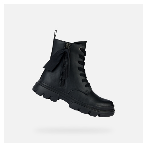 Černé dívčí kotníkové boty Geox Junette Girl