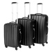 Sada 3 pevných cestovních kufrů černá