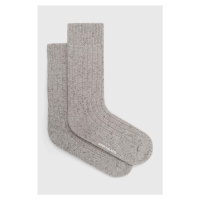 Ponožky s příměsí vlny Norse Projects Bjarki Neps Wool Rib Sock šedá barva, N82.0008.1026