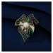 Éternelle Luxusní brož s pravou perlou a zirkony Paola B7209-LXT0672H Zlatá