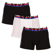 3PACK pánské boxerky Styx long sportovní guma vícebarevné trikolóra (3U19001)